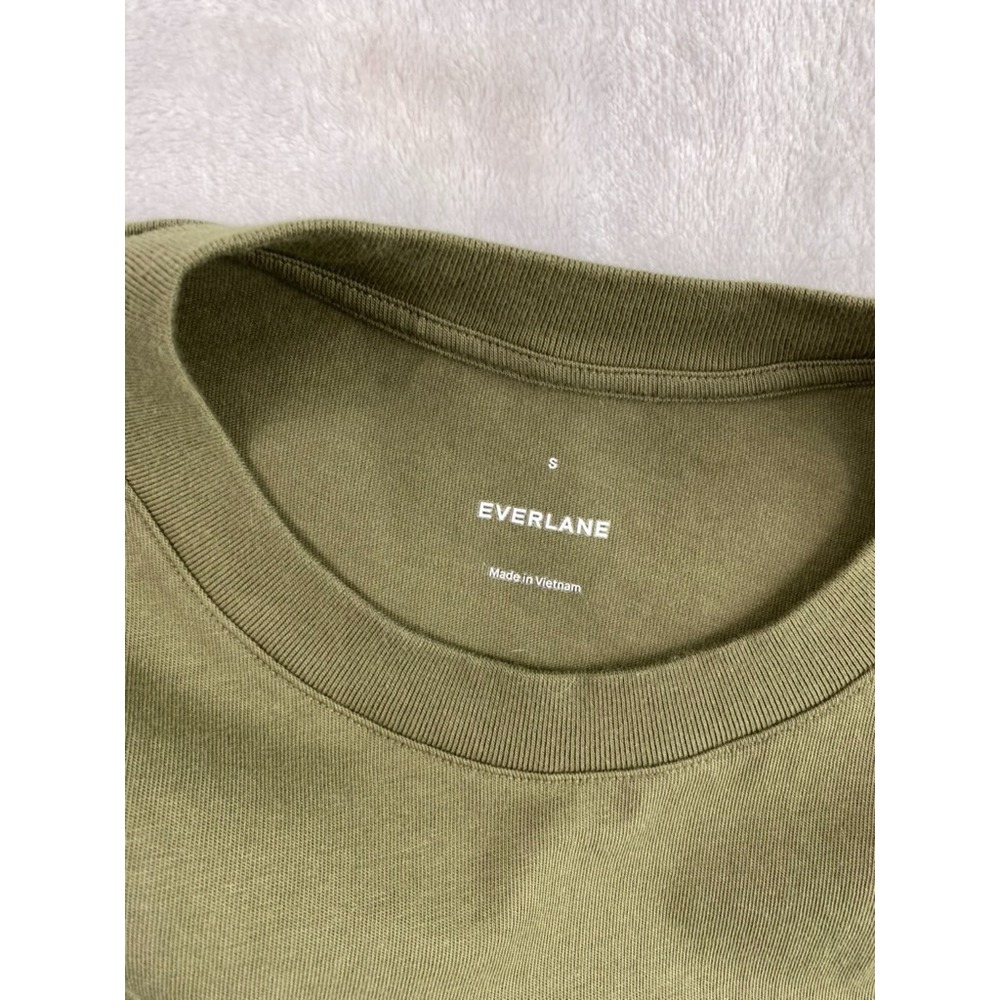 NWOT Everlane The Weekend Tank Dress Sz S Kalamata Green 100% Organic Cotton - Picture 8 of 11